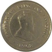 1 Farthing - Edward VII Arms with horizontal shading obverse image