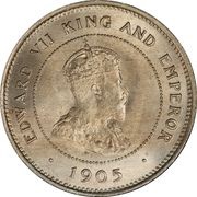 1 Farthing - Edward VII Arms with vertical shading obverse image