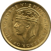 1 Farthing - George VI With "King and Emperor"; Large Head obverse image