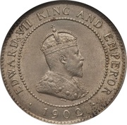 ½ Penny - Edward VII Arms with horizontal shading obverse image