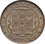 ½ Penny - Edward VII Arms with horizontal shading reverse image