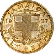 ½ Penny - George VI With "King and Emperor"; Small Head reverse image