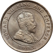1 Penny - Edward VII Arms with horizontal shading obverse image