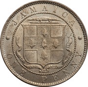 1 Penny - Edward VII Arms with horizontal shading reverse image