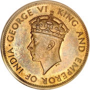 1 Penny - George VI With "King and Emperor"; Small Head obverse image