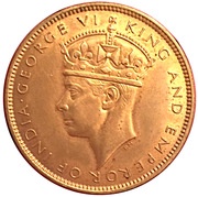 1 Penny - George VI With "King and Emperor"; Large Head obverse image