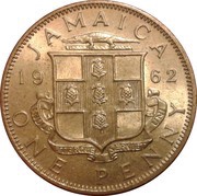 1 Penny - Elizabeth II Arms without supporters reverse image