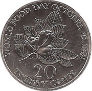 20 Cents F.A.O.; narrow legend reverse image