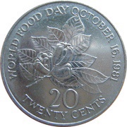 20 Cents FAO.; wide legend reverse image