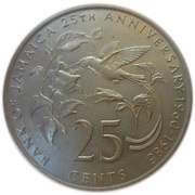 25 Cents Bank of Jamaica, Jamaica, 1985 reverse image