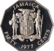 50 Cents Marcus Garvey; narrow legend obverse image