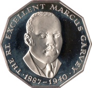 50 Cents Marcus Garvey; narrow legend reverse image