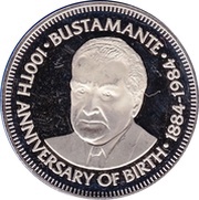 1 Dollar Bustamante, Jamaica, 1984 reverse image