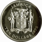 10 Dollars Jamaican unity; silver proof obverse image