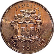 10 Dollars Streamer-tailed hummingbird; copper-nickel obverse image