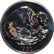 10 Dollars Small Indian mongoose; copper-nickel, Jamaica, 1982 reverse image
