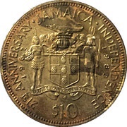 10 Dollars Independence; copper-nickel obverse image