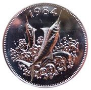 10 Dollars Atlantic blue marlin; copper-nickel, Jamaica, 1984 reverse image