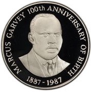 10 Dollars Marcus Garvey, Jamaica, 1987 reverse image