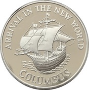 10 Dollars Columbus's arrival in the New World, Jamaica, 1991 reverse image