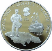 10 Dollars Royal Visit, Jamaica, 1994 reverse image