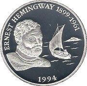 10 Dollars Ernest Hemingway, Jamaica, 1994 reverse image