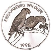 10 Dollars Black-billed parrot, Jamaica, 1995 reverse image