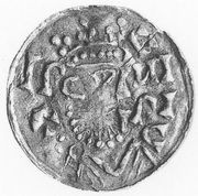 Denier - Hartwig et empereur Henri II, Austria, 1014-1023 reverse image