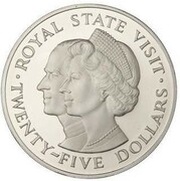 25 Dollars Royal Visit, Jamaica, 1983 reverse image