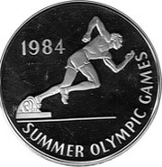 25 Dollars Summer Olympics, Jamaica, 1984 reverse image