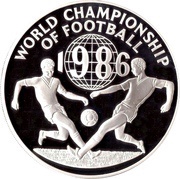 25 Dollars World Cup, Jamaica, 1986 reverse image