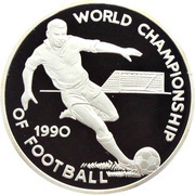 25 Dollars World Cup, Jamaica, 1990 reverse image