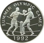 25 Dollars Summer Olympics; boxing, Jamaica, 1992 reverse image