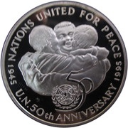25 Dollars United Nations, Jamaica, 1995 reverse image