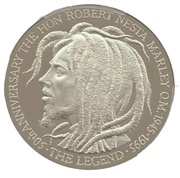 50 Dollars Bob Marley, Jamaica, 1995 reverse image