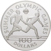 100 Dollars Summer Olympics reverse image