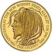 100 Dollars Bob Marley, Jamaica, 1995 reverse image