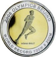 100 Dollars Usain Bolt, Jamaica, 2008 reverse image