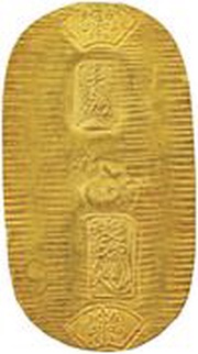 1 Ryо̄ "Keichо̄ Koban" obverse image