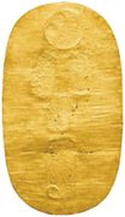 1 Ryō "Kaga Koban", Japan, 1603 reverse image