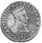 3 Kreuzers - Ferdinand II Graz obverse image