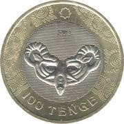100 Tenge Mask, Kazakhstan, 2022 reverse image