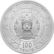 100 Tenge Kazakhstan-China. 30 years obverse image