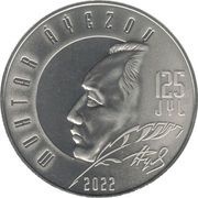 100 Tenge Muhtar Auezov 125 years, Kazakhstan, 2022 reverse image
