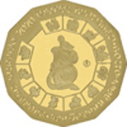 500 Tenge Year of the Mouse; Gold, Kazakhstan, 2020 reverse image