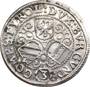 3 Kreuzers - Leopold V, Austria, 1626-1632 reverse image