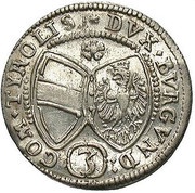 3 Kreuzers - Ferdinand Charles Hall, Austria, 1638-1646 reverse image