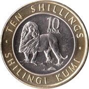 10 Shillings, Kenya, 2018 reverse image