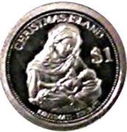 1 Dollar Mary and Child Jesus, Kiribati, 2012 reverse image
