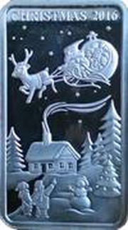 1 Dollar Christmas Island - Winter scene reverse image